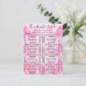 Raffle Tickets Pink Chevron Briefkaart (Staand voorkant)