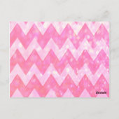 Raffle Tickets Pink Chevron Briefkaart (Achterkant)