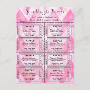 Raffle Tickets Pink Chevron Briefkaart