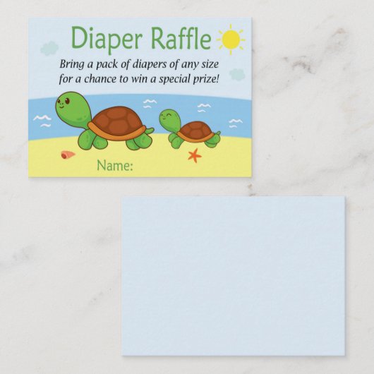 Raffle Tickets turtle Diaper (Voorkant / Achterkant)