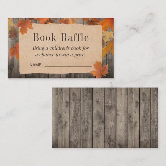 Raffle Tickets uit het Baby shower Reustic Autumn Informatiekaartje (Voorkant / Achterkant)