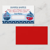 Raffle Tickets voor zeilboot Nautical Diaper Informatiekaartje (Voorkant / Achterkant)