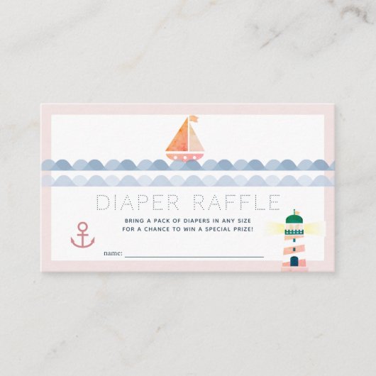 Raffle TIraketten voor zandboot en vuurtoren Roze Informatiekaartje (Voorkant)