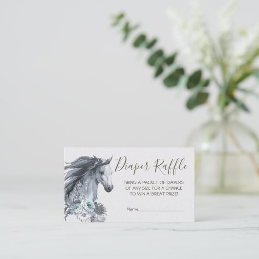 Raffle Visitekaartje witte Waterverf (Staand voorkant)