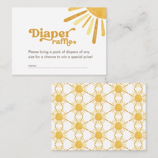 Raffle voor zonnebrandcrème, Baby shower met zonne Informatiekaartje (Voorkant / Achterkant)