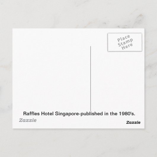 Raffles Hotel singapore Briefkaart (Achterkant)