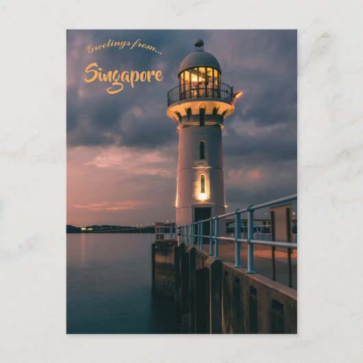 Raffles Marina Lighthouse in Singapore Briefkaart (Voorkant)