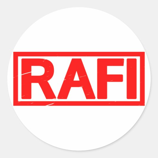 Rafi Stamp Ronde Sticker (Voorkant)
