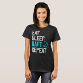 Raft Game Eat Sleep Raft Herhaal Funny Shark Attac T-shirt (Voorkant volledig)