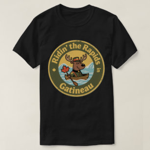 Raften op de stroomversnellingen van Gatineau met T-shirt