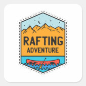 Rafting Adventure Vierkante Sticker (Voorkant)