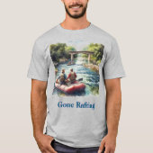 Rafting Avontuur op het Witte Water Rivier Mannen' T-shirt (Voorkant)