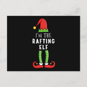 Rafting Elf met kerstcadeau voor kerstcadeaus Briefkaart