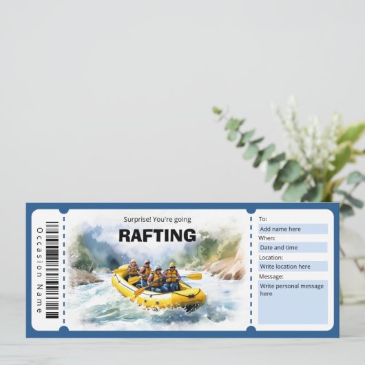 Rafting Experience Ticket Cadeaubon Kaart (Staand voorkant)