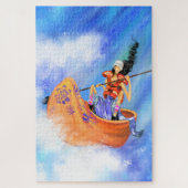 Rafting Girl Puzzle - Schilven Legpuzzel (Verticaal)