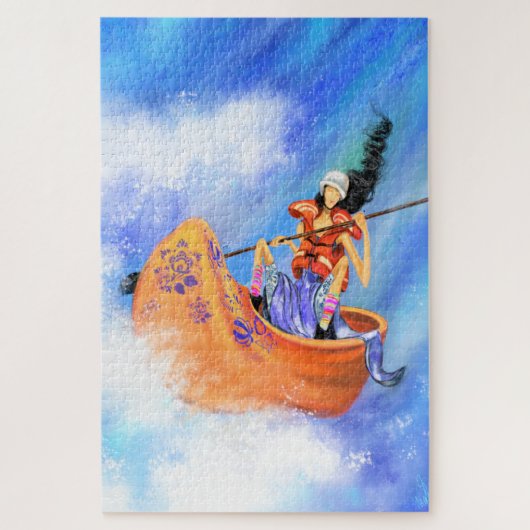 Rafting Girl Puzzle - Schilven Legpuzzel (Verticaal)