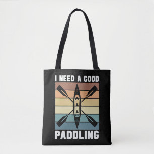 Rafting Ik heb een goede peddel kajak retro peddel Tote Bag