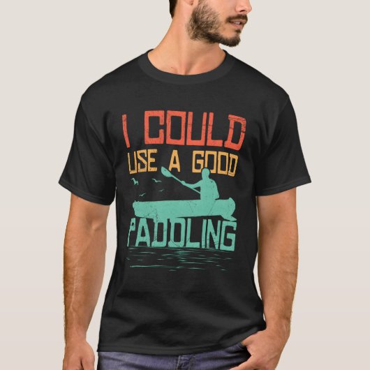 Rafting Ik zou een peddelende boot Rafter Padd kun T-shirt (Voorkant)