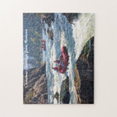 Rafting Montana.Kerstgroeten Legpuzzel (Verticaal)