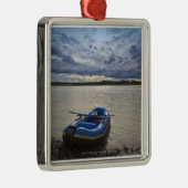 Rafting on Talkeetna River, Alaska Metalen Ornament (Rechts)