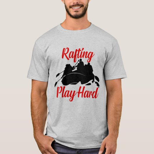 Rafting Play Hard Whitewater T Shirt (Voorkant)