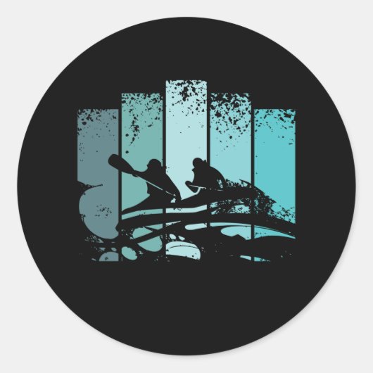 Rafting Retro Ronde Sticker (Voorkant)