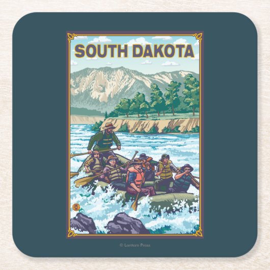 RaftingSouth Dakota Kartonnen Onderzetters (Voorkant)