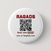 Rag-advertenties promoten en BETAALD KRIJGEN! Butt Ronde Button 5,7 Cm (Voorkant)