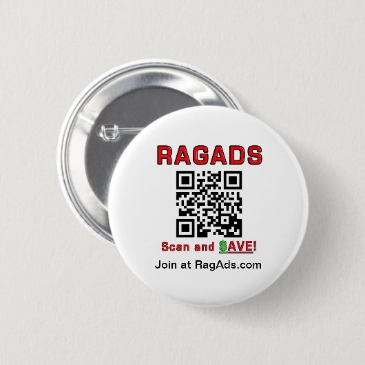 Rag-advertenties promoten en BETAALD KRIJGEN! Butt Ronde Button 5,7 Cm (Voorkant /achterkant)