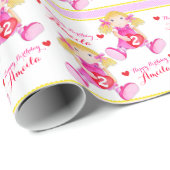 Rag doll art add jouw naam meiden 2e verjaardag cadeaupapier (Rol Hoek)