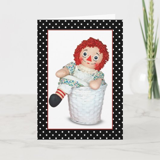 Rag Doll Birthday met Polka Dots Kaart (Voorkant)