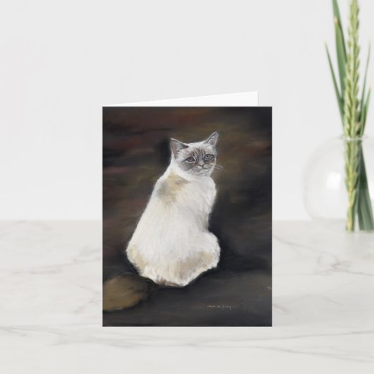 Rag Doll Cat Art Pastel Painting Notecard Kaart (Voorkant)