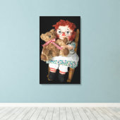 Rag Doll en Teddy Bear Canvas Afdruk (Insitu (Houten vloer))