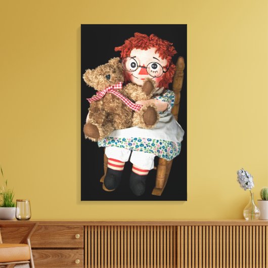 Rag Doll en Teddy Bear Canvas Afdruk (Insitu (Woonkamer))