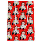 Rag Doll met Daisies op Polka Dots Medium Cadeauzakje (Achterkant)