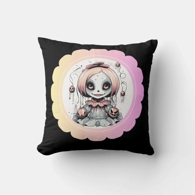 Rag Doll Schattige & Spooky Custom Kussen (Voorkant)