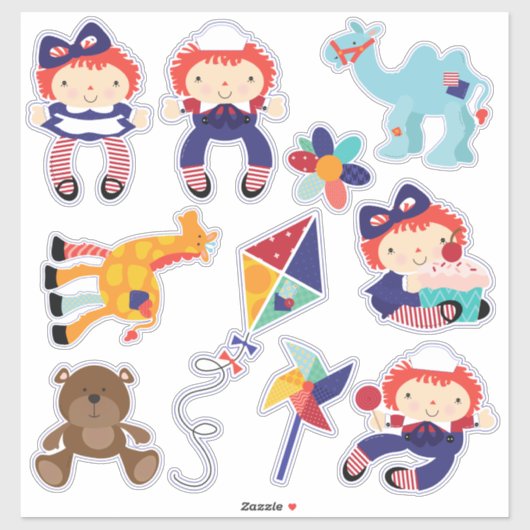 Rag Doll Speelgoed Contour Sticker (Vel)