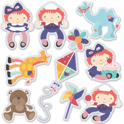 Rag Doll Speelgoed Contour Sticker (Voorkant)