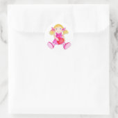 Rag doll whimsical girl roze witte sticker (Tas)