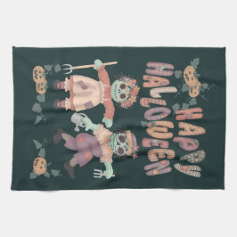Rag Doll Zombies - Gelukkig Halloween Keukendoek 4 Theedoek