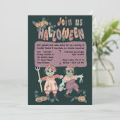 Rag Doll Zombies - Halloween Uitnodiging (Staand voorkant)