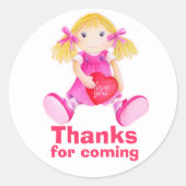 Rag-pop bedankt sticker (Voorkant)