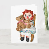 Rag-pop en teddybeer kaart (Voorkant)