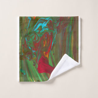 Rag To Riches 1 Vette Rode Groene Abstracte Badhan Bad Handdoek