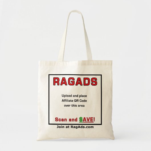 RAGADS promoten en BETAALD KRIJGEN! Canvas tas (Voorkant)