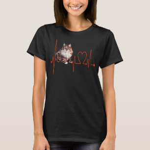 Ragamuffin Cat Heartbeat EKG Funny I Love My Cat T-shirt