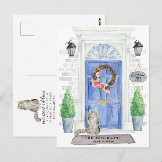 Ragamuffin Cat Moving Announcement Briefkaart (Voorkant / Achterkant)