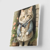 Ragamuffin Cat Vierkante Klok (Hoek)