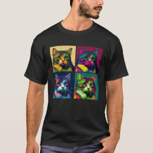 Ragamuffin Kat Pop Illustratie Kleurrijk Dier T-shirt