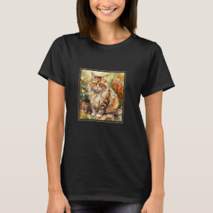 Ragamuffin Kat Tuin Bloemen Schilderij Huisdier Mo T-shirt